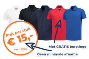Poloshirt luxe kwaliteit 15 euro per stuk incl GRATIS logo op de borst