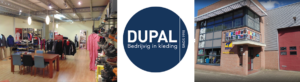 Dupal Bedrijfskleding heeft alles in eigen huis, ontwerp, voorraad, transfers produceren, transfer verwerken op kleding en versturen