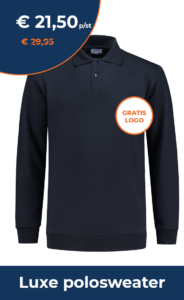 Zware kwaliteit polosweater met gratis borstlogo