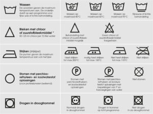 bedrijfskleding wassen wasvoorschriften symbolen