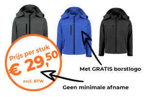 Site header met softshell actie